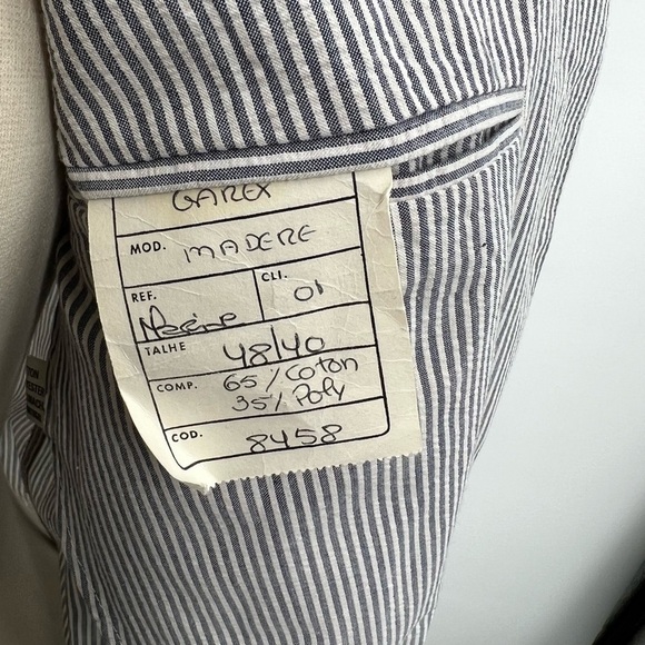 Blue & White Stripped Ladies Blazer Made in Portugal - Picture 3 of 7